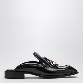 Loewe Mocassini mule Edge neri in pelle di vitello spazzolata
