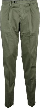 Michael Coal Cotton Stretch Trousers with Front Pleats