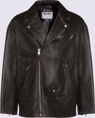 Moschino Brown Leather Jacket