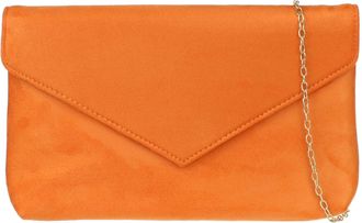 Girly HandBags Womens Plain Clutch Bag Large Orange