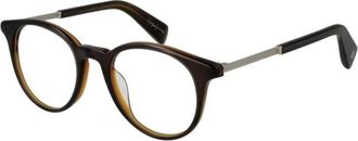 Yohji Yamamoto Bruine Heren Optische Frames Ronde Stijl - Heren - Brillen - Bruin - ONE Size - Accessoires