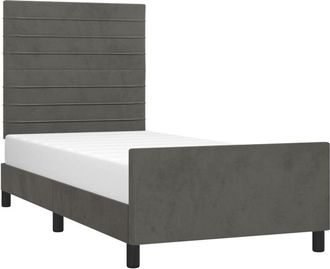 vidaXL Estructura De Cama Sin Colch&oacute;n Terciopelo Gris Oscuro 100x200cm Vidaxl