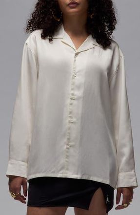 Nike Long Sleeve Woven Button-Up Top in 133 Sail at Nordstrom Rack, Size X-Small