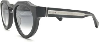 Matsuda Elegante Matte Zwarte Panto Zonnebril - Heren - Zonnebrillen - Zwart - ONE Size - Accessoires