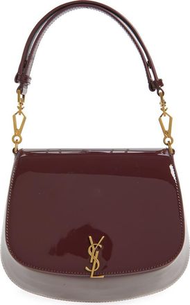 Saint Laurent Voltaire Patent Leather Top Handle Bag in Dark Red Wine at Nordstrom