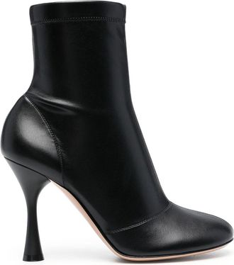 Gianvito Rossi Larue 95mm leather ankle boots - women - Calf Leather/Calf Leather/Calf Leather - 37.5 - Black