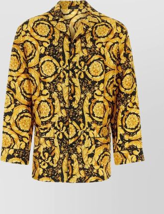 Versace silk pajama shirt with printed design