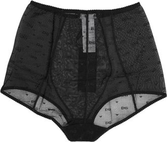 Dolce & Gabbana Zwarte Logo Girdle High Waisted Panty - Dames - Onderbroek - Zwart - S - Nylon - Ondergoed