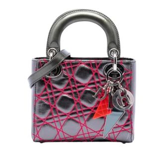 Dior Pre-owned Lady Dior Handtas - Dames - Pre-owned - Grijs - Maat: ONE Size Leer