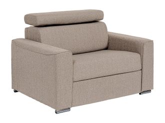 Vente-Unique Sill&oacute;n cama express en tela beige - Cama de 70 cm - Colch&oacute;n de 14 cm - VIZIR