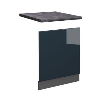 Vicco Panel Frontal Fame-line, Azul Oscuro Alto Brillo, 60 Cm, Et Antracita