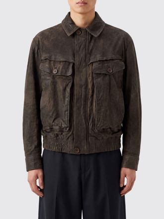 Salvatore Santoro Giacca bomber in pelle ovina con colletto classico