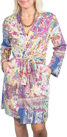 Johnny Was Women Talavera V-Neck Belted Cotton Modal Sleep Robe Multicolor