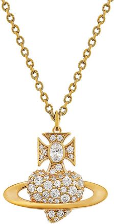 Vivienne Westwood Agnatha bas Relief Pav&eacute; Pendant Necklace - Gold - One Size