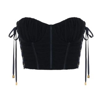 Elisabetta Franchi Dames, Tops, Zwart, Maat: XS Zijde