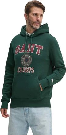GANT Hoodie - Heren - Hoodies - Groen - S - Katoen - Hoodies & sweatvesten