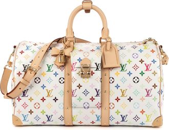 Louis Vuitton Pre-owned Womens Ltd. Ed. LV x Takashi Murakami Keepall Bandouli&egrave;re 45 45 Travel Bag - White - One Size