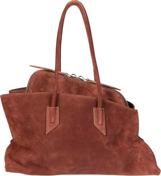 The Attico Brown La Passeggiata Suede Handbag