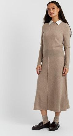 Chinti and Parker Wool & Cashmere Cropped Sporty Sweater in Warm Oatmeal at Nordstrom, Size X-Small
