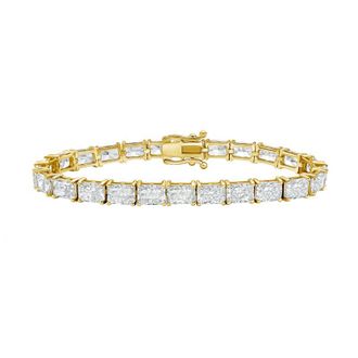Diana M. Jewels 14kt Yellow Gold 48.00cts Lab Grown East-West Radiant Diamond Tennis Bracelet