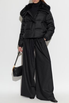 Michael Michael Kors Padded Jacket With Faux Fur, Womens, Black