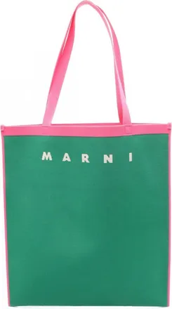 Marni Green Pink Polyester Handbag Tote Bag (Pre-Owned)