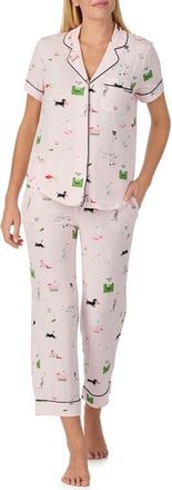Kate Spade New York print crop pajamas in Pink Multi at Nordstrom, Size X-Small