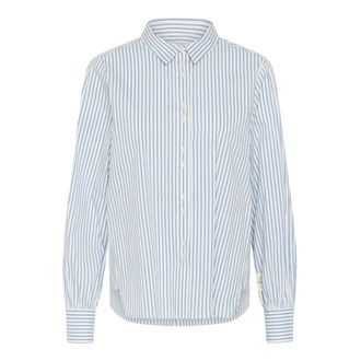 Cream Air Blue Stripe Shirt - Dames - Blouses & Shirts - Blauw - Maat: 2XL