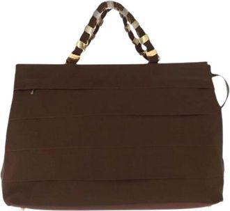 Ferragamo Pre-owned Handbags, female, Brown, Size: ONE SIZE Pre-owned Canvas Handbag