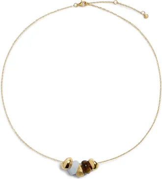 Monica Vinader Antica Multistone Chain Necklace in 18K Gold Vermeil at Nordstrom