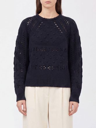 Isabel Marant Wool and Cotton Blend Crewneck Jumper with Ribbed Trims
