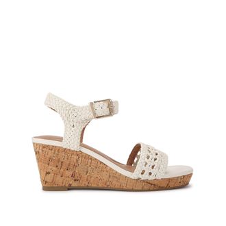 Carvela Womens Portofino Wedge Wide Fit Heels - White - Size UK 8