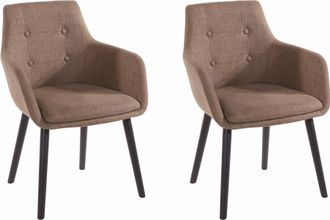 HOME AFFAIRE Armlehnstuhl »Bradford« (Set) 2 Stk.(1 oder 2 Stück), Bezug in Webstoff, Gestell aus Eiche Massivholz