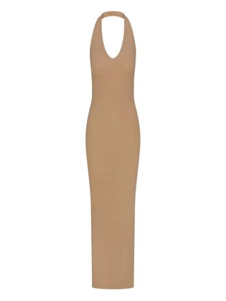 Éterne halter maxi dress - Neutrals