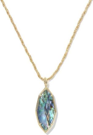 Kendra Scott Ophelia Large Shell Pendant Necklace in Gold Abalone Shell at Nordstrom