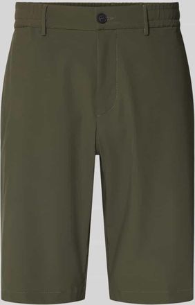 Cruna Straight Fit Shorts mit elastischem Bund in Oliv, Gr&ouml;&szlig;e 48