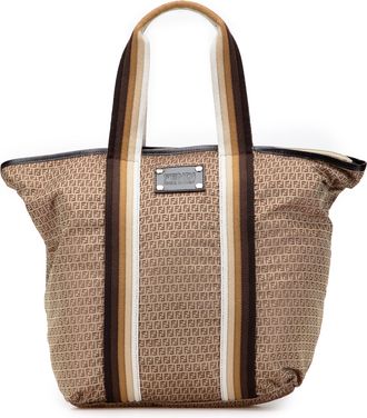 Fendi Pre-owned Womens Micro Zucchino Nylon Tote - Tan Textile - One Size