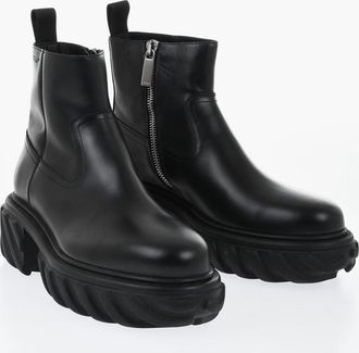 Off-white Stivaletti in Pelle con Zip Interna 5cm Off-White