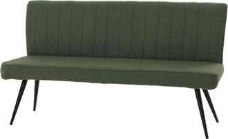 Hhg Panca HHG 195, panca per sala da pranzo imbottita, schienale stoffa/tessuto bouclè metallo 160cm, verde