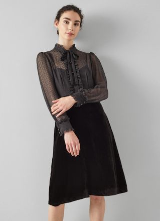 L.k. Bennett Womens Lucinda Dress, Black Velvet - Size 8 UK