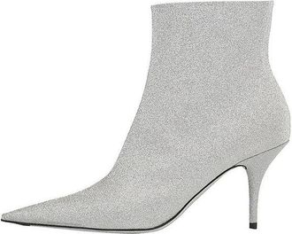 Balenciaga (WMNS) Balenciaga 85mm Knife Glitter Boots Silver 579280WA7018163