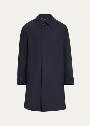 Brioni Mens Silk Cloud Button-Front Car Coat