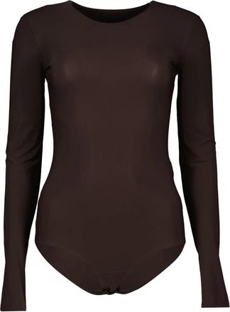 Maison Margiela Bruin Nylon Slim Fit Body - Dames - Bodies - Bruin - XS - Nylon - Tops