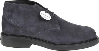 Hogan H704 Enkellaarzen - Heren - Veterlaarzen - Blauw - 40 EU - Leer - Schoenen