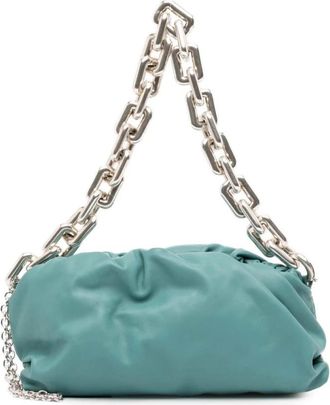 Bottega Veneta Pre-owned Chain Leather Clutch - Dames - Vintage Schoudertas - Blauw - ONE Size - Leer - Vintage