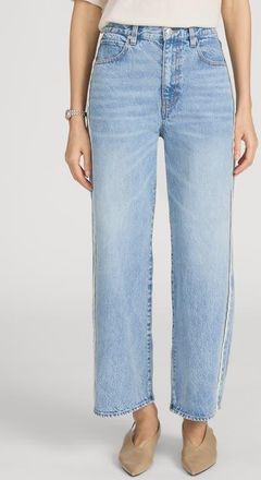 Frame Denim The Crochet Trim Crop Jeans in Aura at Nordstrom, Size 33