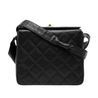 Chanel Pre-owned Leather chanel-bags - Dames - Pre-owned - Zwart - Maat: ONE Size Leer