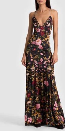 Alice & Olivia Milta Floral Mermaid Slipdress in Evermine at Nordstrom Rack, Size 8