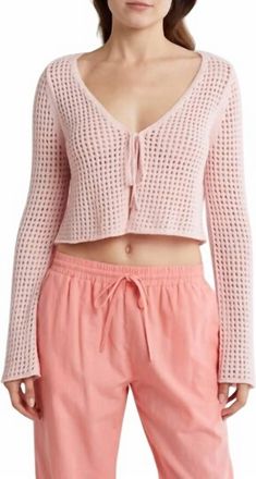 Abound Knit Cardigan In Light Pink