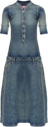 Diesel De-Anim-S Dress - Dames - Casual kleedjes - Blauw - M - Katoen - Kleedjes